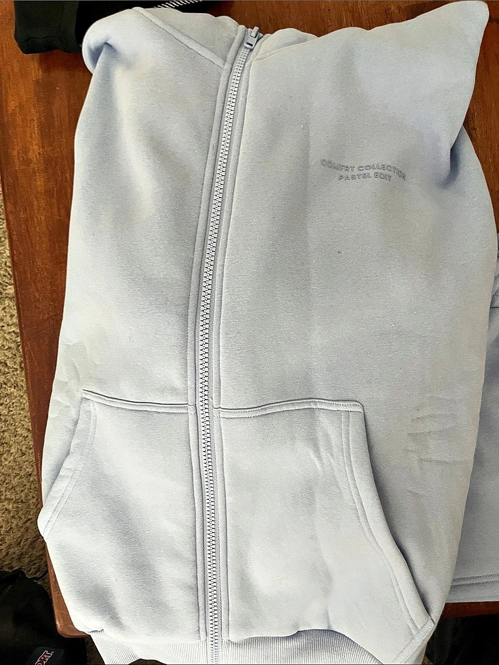Comfrt Pastel Edit Zip Hoodie & Shorts Set blue Medium brand new never worn